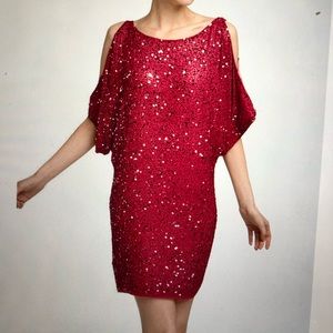 Aidan Mattox Red Sequin Dress